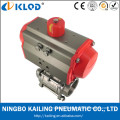 Three pieces stainless steel pneumatic ball valve DN50